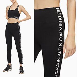 NWT Calvin Klein Performance High Waist Logo Leggings Black Size M Ankle